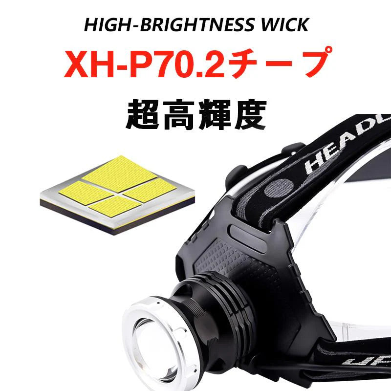 LEDヘッドライト 超強ルーメン 最高輝度 2020最新仕様 5段階の点灯モード(w016)