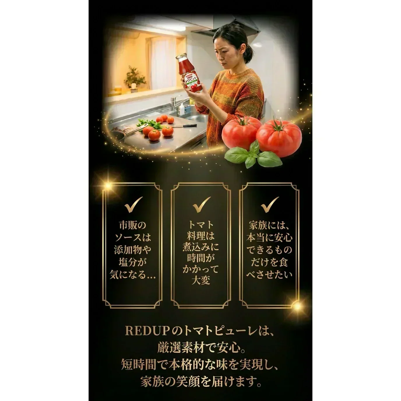 トマト農園の３代目の嫁がつくった「３倍濃縮100%トマトピューレ」100ml【カウシェファーム収穫対象商品】