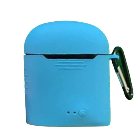 tws i7 ブルー シリコンケース ワイヤレスイヤホン用シリコンカバー 5色バリエーション フック付き
