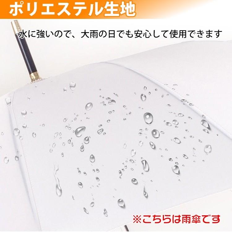 レディース 長傘 「16本骨 B ネイビー」 大きい16本骨 日傘 晴雨兼用 ジャンプ式 U字型ハンドル かさ 雨傘 紫外線 uvカット 遮光 遮熱 熱中症対策 ny132-ne