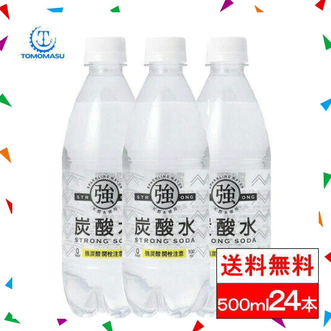 【ブラックフライデー大人数シェア買い】【1ケース】【送料無料】友桝飲料強炭酸水500ml×24本プレーン友桝
