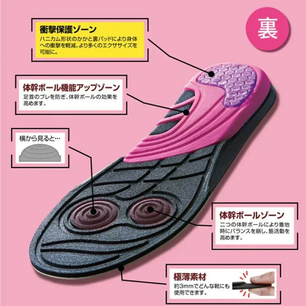 お得２個セット・体幹筋エクササイズインソール ツインボール・Sサイズ(22.0-22.5cm) インソール靴　極薄素材　滑り止め ウォーキング　バランス　筋力UP　カロリー消費　O脚 ダイエット インソール 中敷き 体幹筋エクササイズインソール ツインボール ダイエットインソール 衝撃吸収 レディース ダイエットスニーカー ウォーキング 靴 アーチサポート 体幹筋 サポート 下半身 極薄 運動 美脚 ながら運動 靴 ダイエット靴 「福袋」