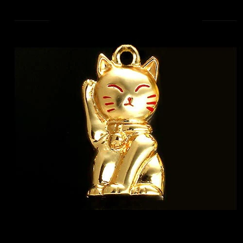 大開運・招き猫ストラップ [ ストラップ 携帯 スマホ カバン ポーチ 開運グッズ ゴールド 天然石 根付 パワーストーン 招き猫 ネコ 商売?盛 ゴールド ]