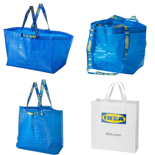 イケア IKEA バッグ ブルーバッグ エコバッグ 袋 4枚セット バッグ 収納 収納袋 買い物 レジャー(袋BLUE4)フラクタ ブラットビー クラムビー