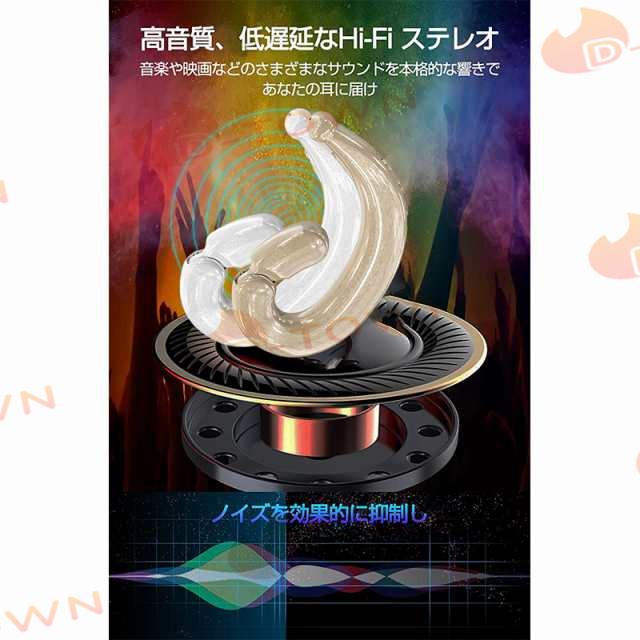 bluetooth 5.2耳掛け式イヤホン Bluetooth イヤホン 両耳 スポーツ bluetooth 5.2 ノイズキャンセリング ブルートゥース イヤホン Bluetooth w295C(ホワイト)