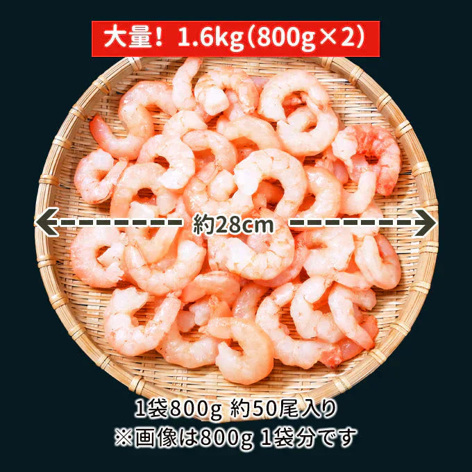 訳あり プリプリむきえび 1.6kg（800g×2） 送料無料