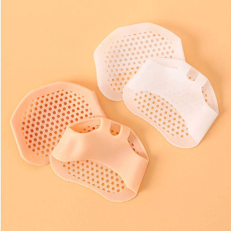 (ベージュ)足裏保護パッド シリコン つま先カバー 外反母趾サポーター 足指保護 足裏痛み緩和 ジェルクッション タコ マメ