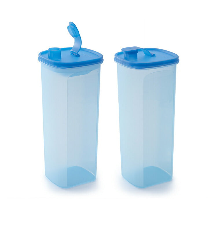 タッパーウェア 冷水筒 2L スクエア スリムライン ストレーナー付き Sライン スリムジャグ ピッチャー 麦茶ポット お茶 ジュース ポット 冷蔵庫 Tupperware 正規品 B1038-00