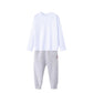 2点セット グレー 150cm Tシャツ長袖 白 1枚 と スウェットズボン1枚 体育 体操服 子供 キッズ パンツ 秋 春 冬 通気性 運動会 イベント 男女兼用 90 100 110 120 130 140 150