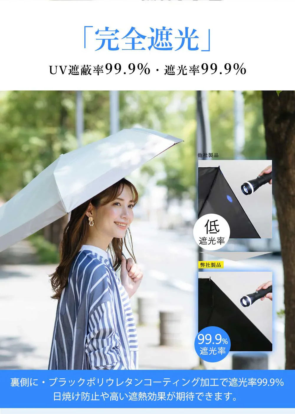 【超軽量折り畳み日傘！】＼ オフ×ベージュ 1本 ／日傘 超軽量 UVカット率 99% 完全遮光 遮熱 折りたたみ傘 折り畳み日傘 紫外線遮断 耐風撥水 日焼け防止 晴雨兼用 日傘 携帯便利 雨傘 傘 梅雨対策 頑丈 傘 メンズ レディース 携帯便利 カラビナ付き