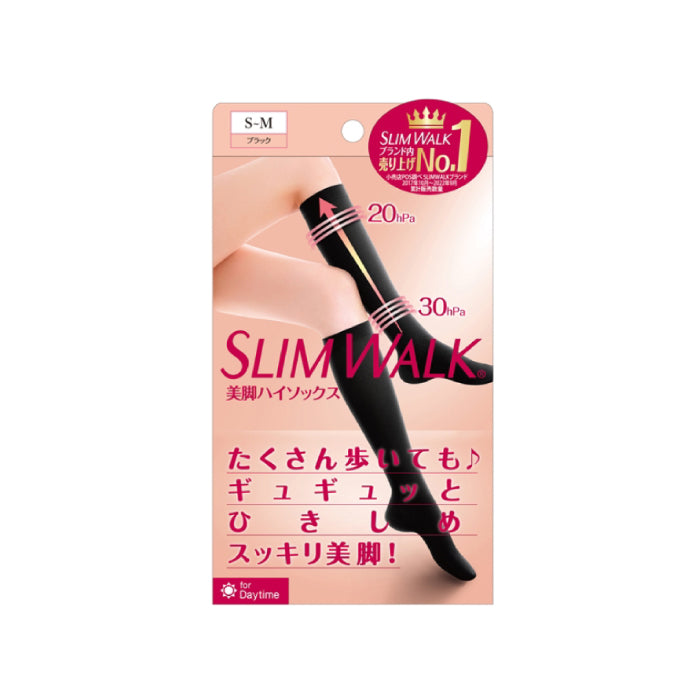 スリムウォーク認定販売店【美脚ハイソックス（SMサイズ）】ふくらはぎ おそと用 靴下 着圧 美脚 ピップ