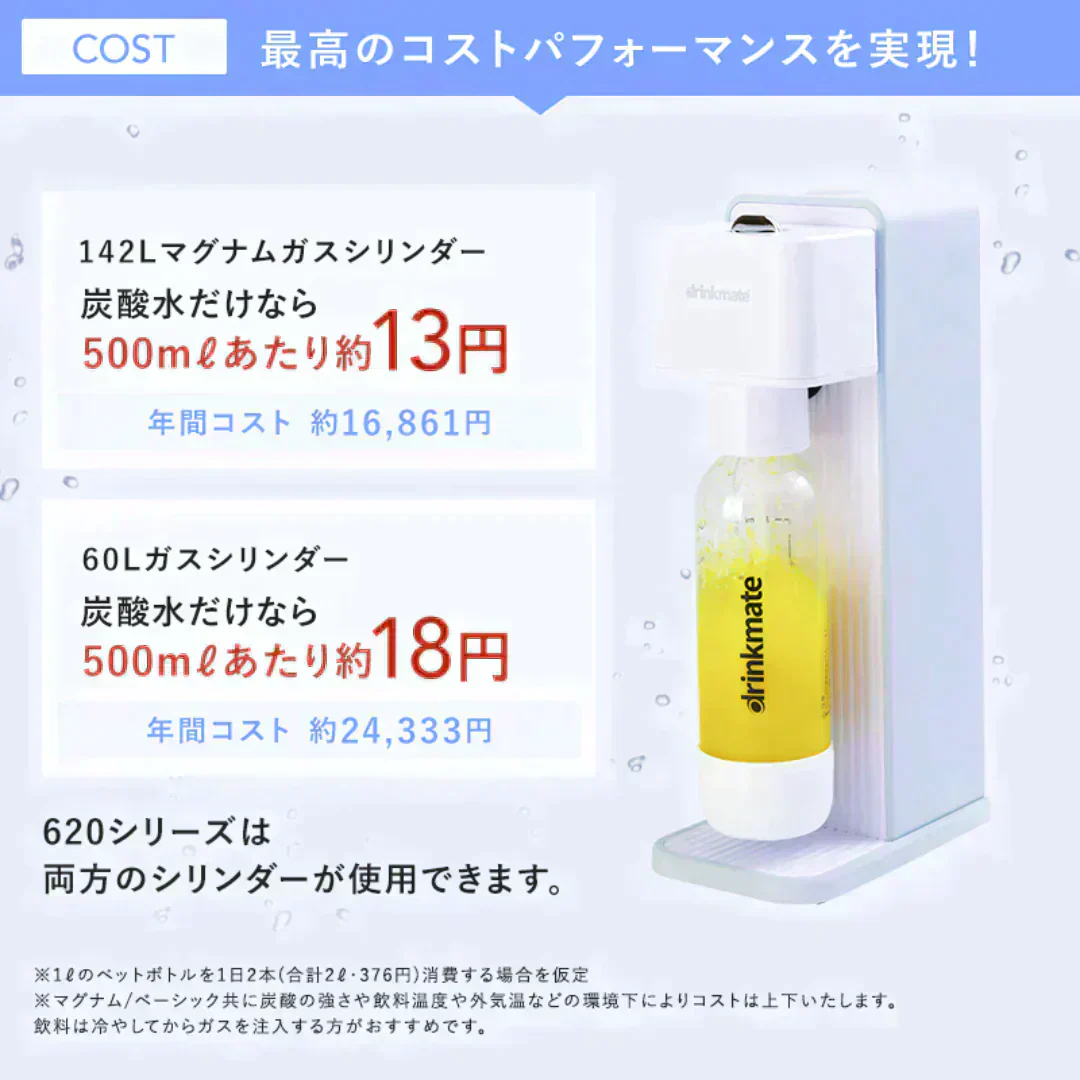 【公式ストア限定セット】Series620 スターターセット 特別限定セット 専用Sボトル ドリンクメイト 炭酸シリンダー 炭酸水 ジュース 水 スパークリング コーラ サワー 酎ハイ 炭酸水メーカー ソーダメーカー DRM10111