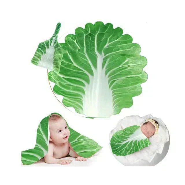 【11月中旬到着予定商品】白菜おくるみ 帽子付き  赤ちゃん ブランケット ニューボーンフォト 新生児