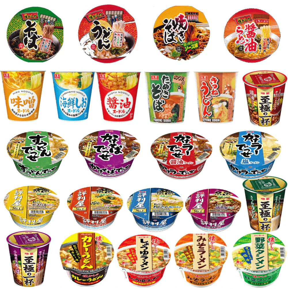 四大メーカー 明星食品 大黒食品 ヤマダイ 山本製粉 レギュラーサイズカップ麺 24個セット