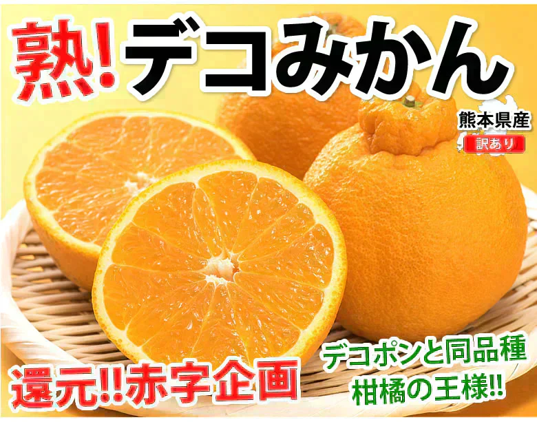 デコポン 同品種 訳ありデコみかん 5kg 箱込 (内容量4kg+補償分500g) 送料無料 熊本県産 フルーツ お取り寄せ みかん ミカン 蜜柑 不知火