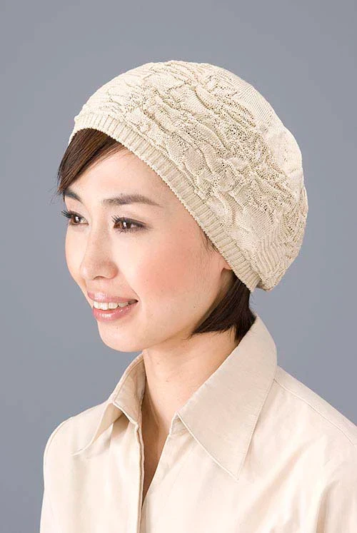 【ブラック】ニットワッチ 帽子 ニット帽子 レディース 春夏 秋冬 シルク オールシーズン 送料無料