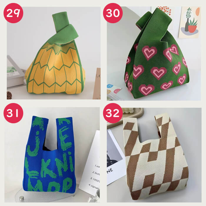 【19】【同柄2個セット】【予約商品・発送時期は商品説明に記載】ニット バッグ ニットバッグ 同柄 2個セット マルシェバッグ ニット トートバッグ 縦型 クロシェ編み かぎ針 ハンドバッグ マルシェ 韓国 ミニバッグ ミニバッグ 送料無料 ギフト プレゼント