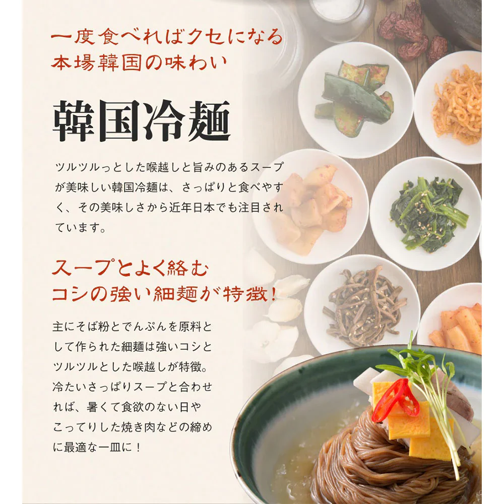 送料無料 韓国冷麺 2〜4人前 [黒麺+サン冷麺スープ]　五星 本場 韓国直送 ドンチミスープ