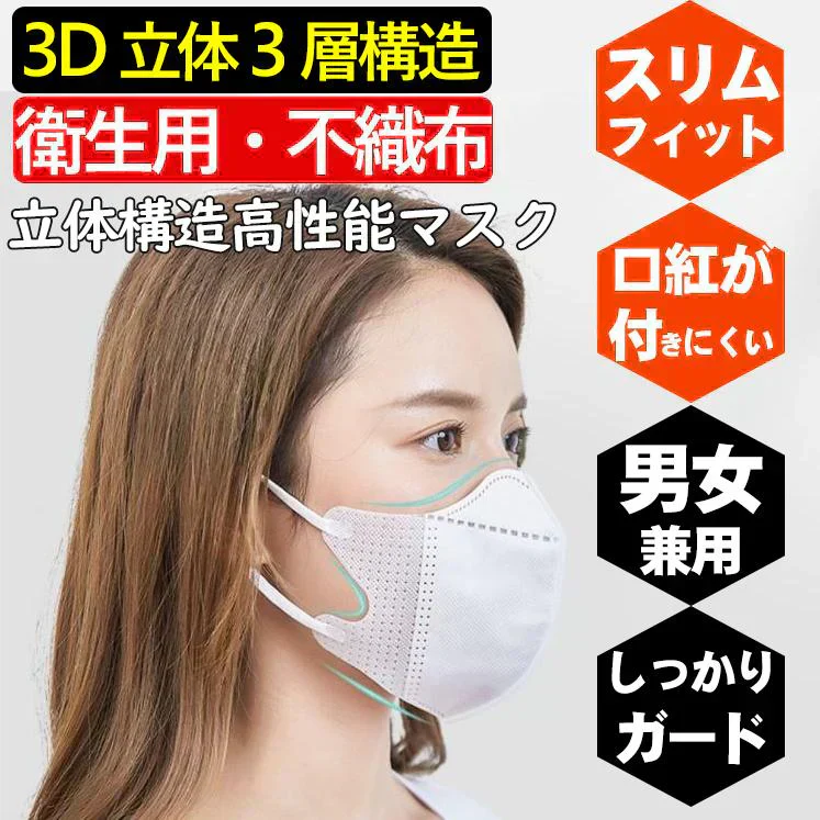 30枚入り【スリムフィット・ピンク色 】3層構造立体マスク 不織布 使い捨て 高性能 マスク 衛生 立体構造 3層 3D マスク サージカルマスク PM2.5 kf94 N95 JN95 級 マスク 男女兼用 飛沫防止 防塵 花粉症 通気 洗える 日本製 不織布4層フィルター立体 マスク 使い捨てマスク バイカラー 立体マスク インフルエンザ コロナ 衛生用品 可愛い ランキング おすすめ
