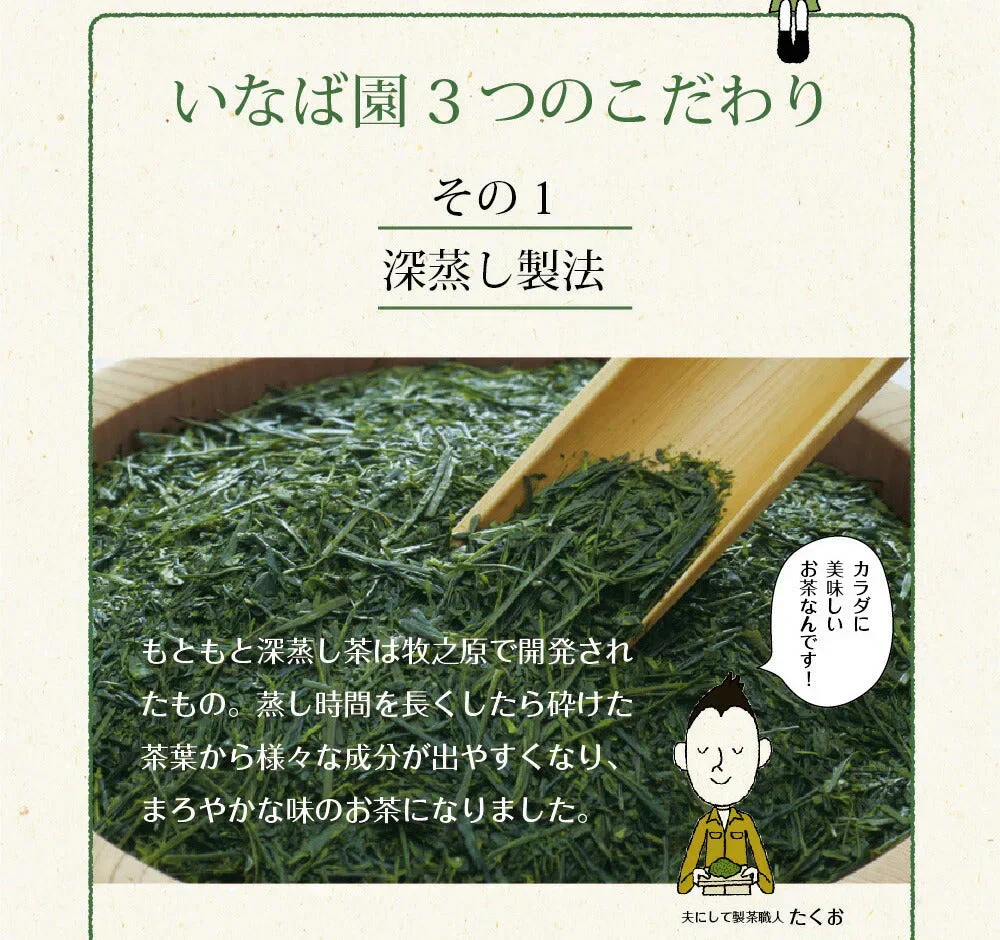 【2個セット】日本橋いなば園 静岡深蒸し茶 掛川茶 100g メール便 送料無料