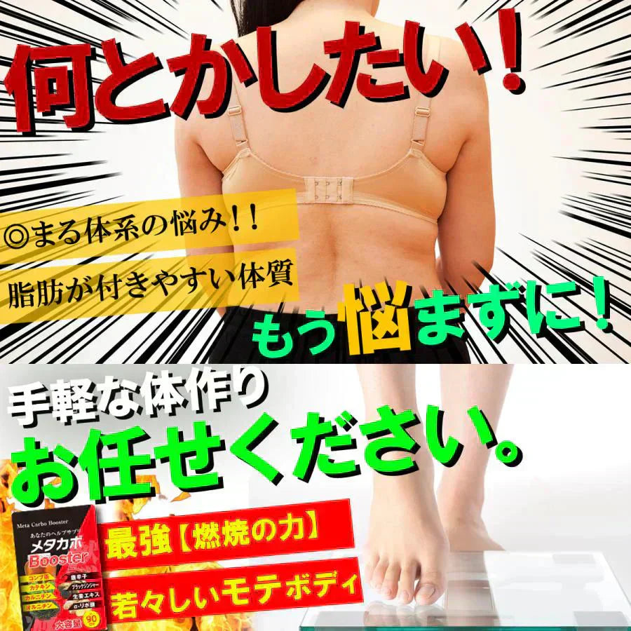 【お得6ヶ月分・2袋】メタカボブースター 1粒で最大の燃焼効果 減量 サプリメント メタボ 激減 激やせ 痩せる 脂肪 ダイエット サプリ コンブ茶 カテキン カルニチン オルニチン 唐辛子 生姜　燃やす リバウンドしない 燃焼系 ダイエットサプリ日本製 サプリ 痩せるサプリ 燃える 燃焼系 脂肪分解 脂肪 セルライト おすすめ 人気 ランキング 効果 強力 最強 メタカボ 健康サプリ 健康サプリメント 食物繊維 美容成分 売れ筋 爆安 格安 激安 コスパ最強