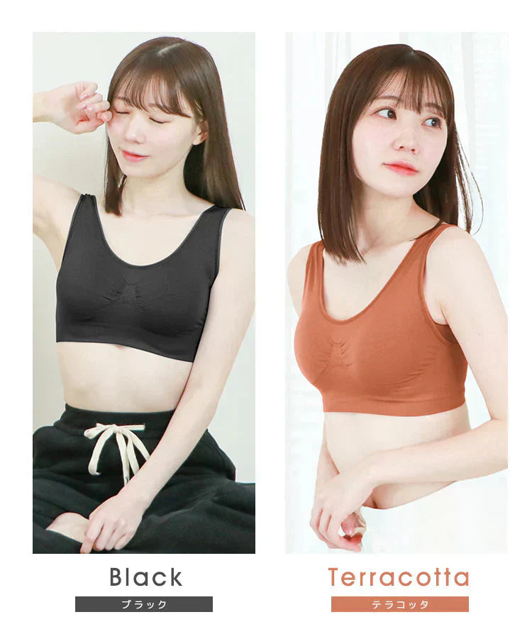 【Lサイズ】【ライトオークル】ナイトブラ 育乳 ノンワイヤー 脇高 大きいサイズ マタニティブラ 小胸 バストケア 昼夜兼用 産後 夜用 無地 痛くない 谷間 補正下着 24時間 MODE：FIT モードフィット