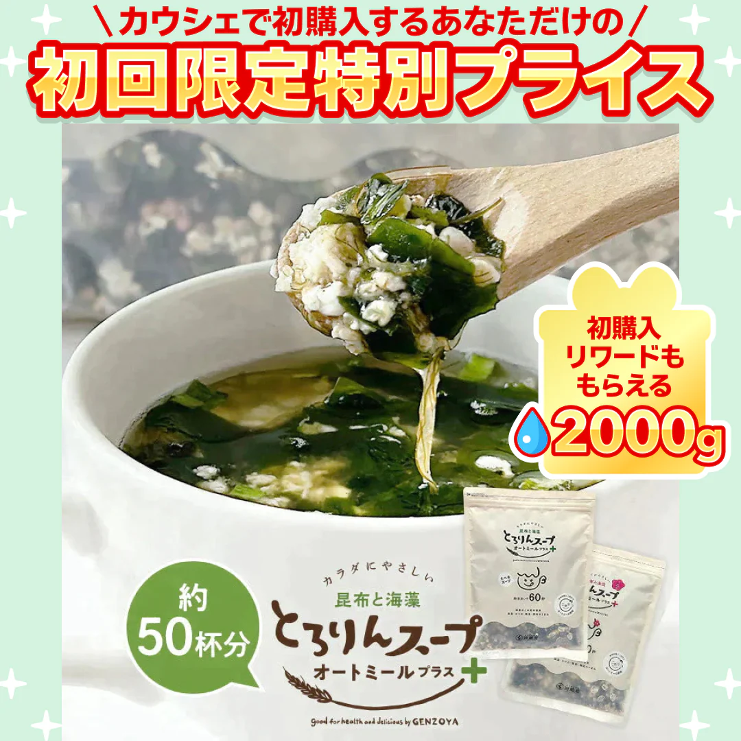 ［梅味/約50杯分］とろりんスープ 昆布と海藻 オートミールプラス 300g×1袋 即席スープの素【ご新規さん限定商品】