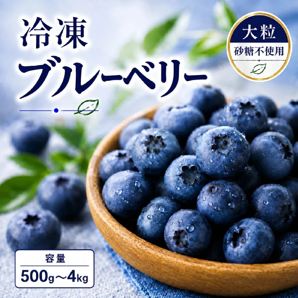 [みさわのやさい] ブルーベリー 冷凍 1kg (500g x 2パック) 大粒 カナダ産 砂糖不使用 そのまま食べられる