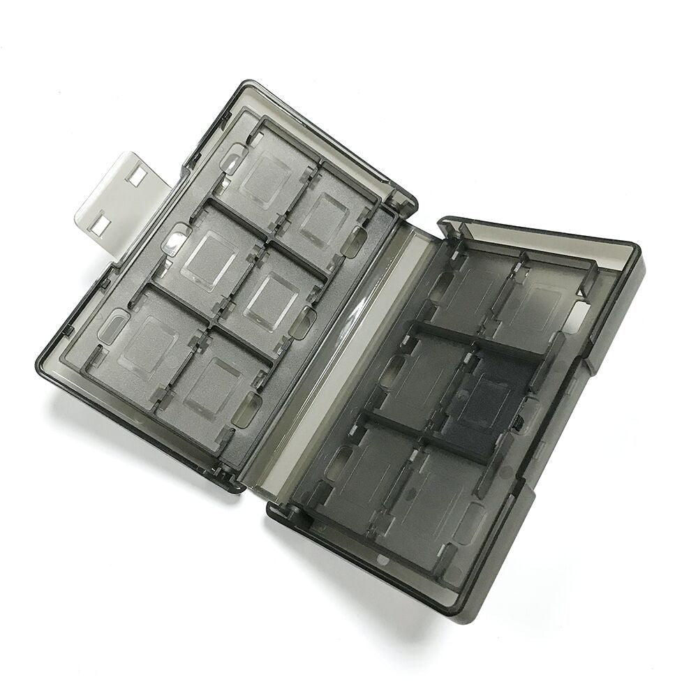 SWITCHカード用収納ケース 黒 24枚任天堂SWITCHカード入れられる 半透明収納ボックス 中身が分かる 任天堂スイッチ 衝撃吸収 ゲームカード整理 保管