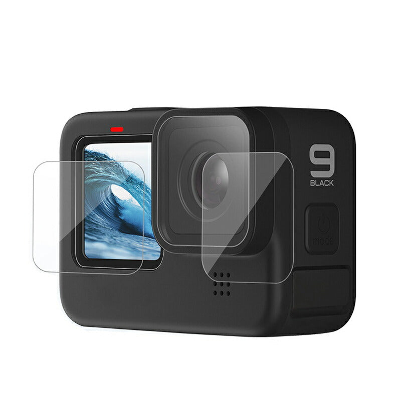 GoPro9 用 9H液晶保護 強化ガラスフィルム カメラレンズフィルム 保護シート 気泡ゼロ 貼りやすい スクリーン＋レンズ用 汚れとホコリと傷を防ぐ 3枚セット