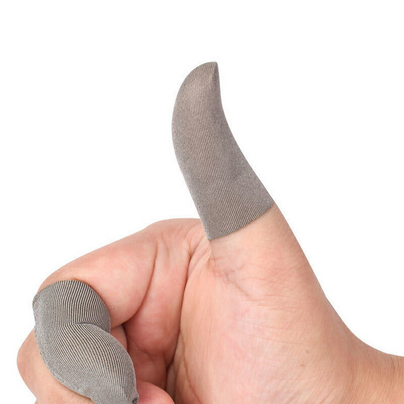 指サック エッジ円滑加工版 10枚入 スマホ タブレット iPhone iPad タッチパネル ノートパソコン マックブック Macbook操作 ゲーム用 高感度 銀繊維 超薄