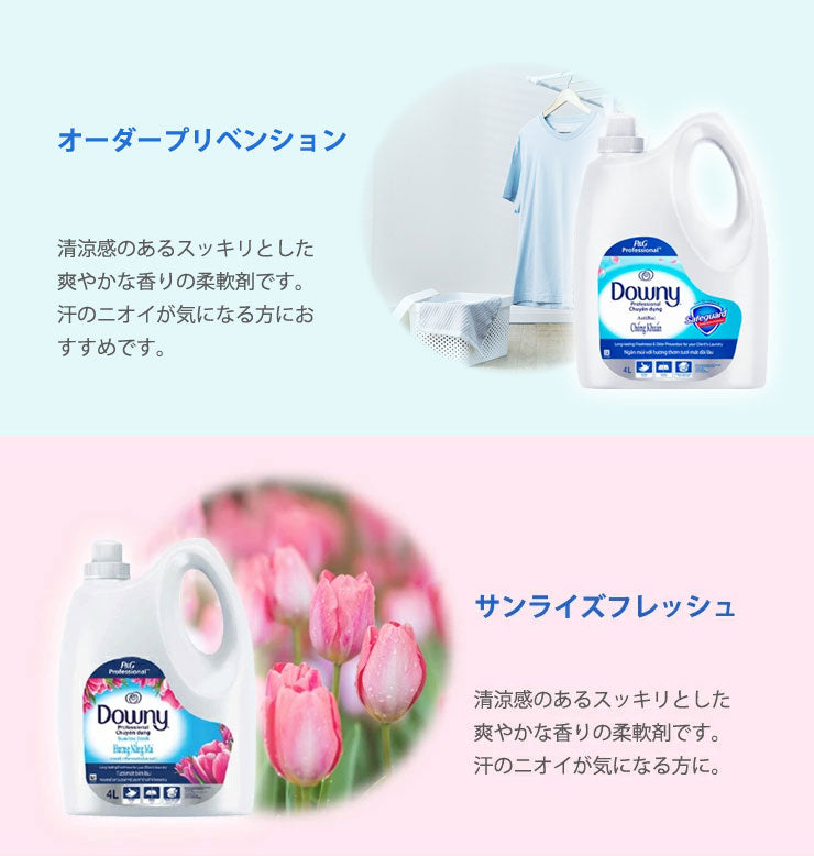 (サンライズフレッシュ)ダウニー 柔軟剤 4L×3本セット 濃縮タイプ 4000ml アジアンダウニー Downy 4L 衣料用柔軟剤 ベトナムダウニー
