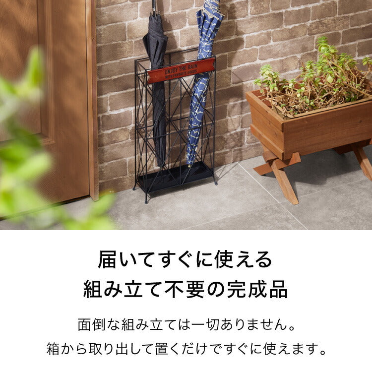 (カラー：ブルー)ヴィンテージ調 スリム 傘立て 奥行10cm 薄型 アンブレラスタンド モボワ スリム アイアン かさたて スリム コンパクト 玄関収納 すき間収納 隙間収納 アンティーク 可愛い かわいい おしゃれ