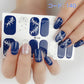 ネイルシール ハンド用 ブルー系 青 グレー オレンジ キラキラ お洒落 大人しい ファッション 韓国風 3D 全7色選べる 貼るだけ 花 しま ボード柄 手指爪用