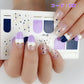 ネイルシール ハンド用 パープル系 紫 グレー ホワイト クリア キラキラ お洒落 大人しい 淑女 韓国風 最新作 3D 貼るだけ 花 しま ストーン柄 手指爪用