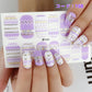 ネイルシール ハンド用 パープル系 紫 グレー ホワイト クリア キラキラ お洒落 大人しい 淑女 韓国風 最新作 3D 貼るだけ 花 しま ストーン柄 手指爪用
