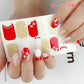 ネイルシール ハンド用 レッド系 赤 グレー クリア キラキラ お洒落 パッション 情熱 目立つ 韓国風 最新作 3D 全6色選べる 貼るだけ 花  ストーン柄 手指爪用