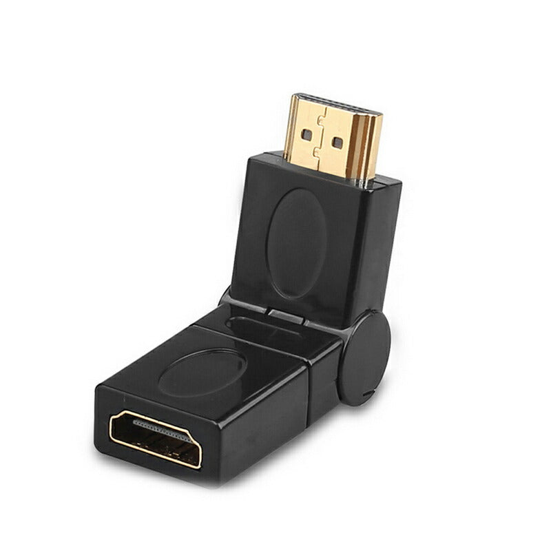HDMI 360° 角度変換 アダプタ 向き自由調整 90°～270° 上曲げ 下曲げ コネクターオス⇔メス V1.4 1080P 方向 転換 標準HDMI HDMIケーブル整理 断線防止