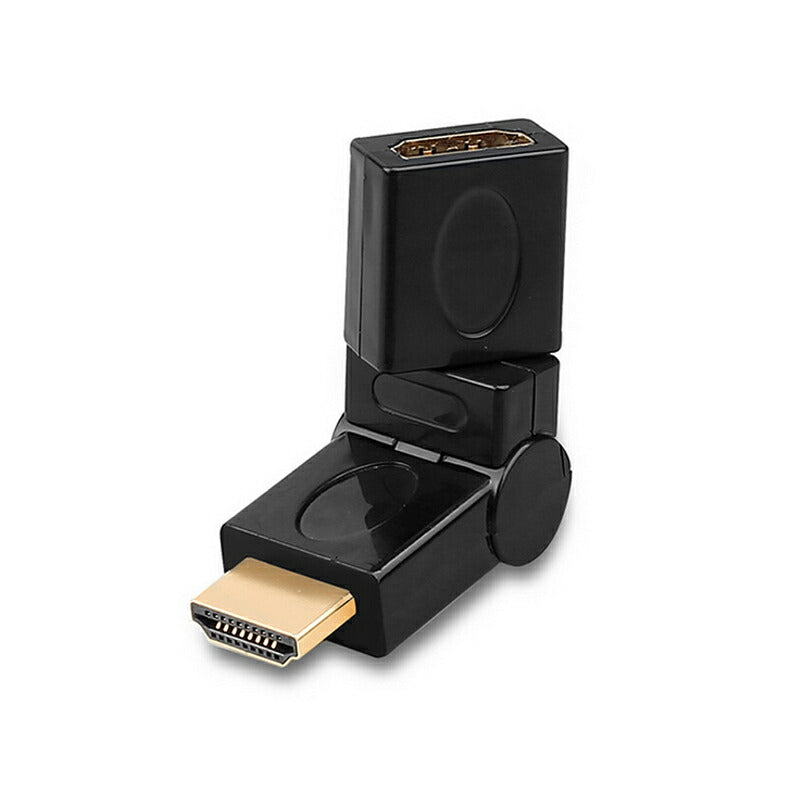 HDMI 360° 角度変換 アダプタ 向き自由調整 90°～270° 上曲げ 下曲げ コネクターオス⇔メス V1.4 1080P 方向 転換 標準HDMI HDMIケーブル整理 断線防止