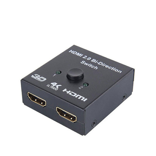 HDMI 切替器 2⇔1 分配器 セレクター スプリッター ボタン 手動 入力出力 双方向 4K 3D ver2.0 Switch PS4 パソコン テレビ プロジェクター対応