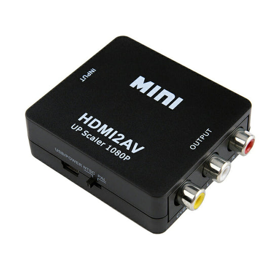 HDMI to AV 変換アダプタ 黒 コンバーター HDMI RCA コンポジット ビデオ アナログ 転換 CVBS L R アダプター 1080P フルHD 赤白黄端子 ポイント消耗