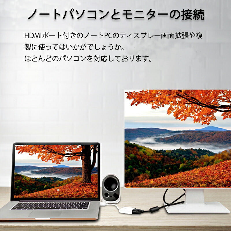 HDMIオスtoVGA+AUXメス 3.5mm音声機能付 オーディオジャック付き 変換アダプター 黒 D-sub 15ピン 単方向 変換ケーブル V1.4 1080P