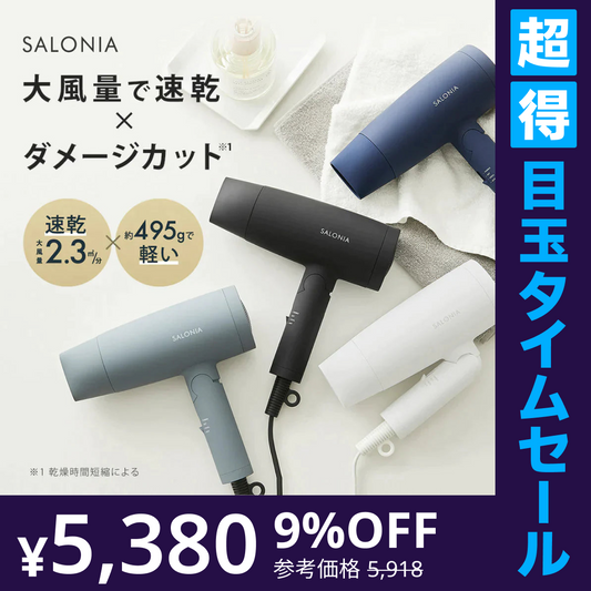 【超得ハイパーSALE】SALONIA スピーディーイオンドライヤー ホワイト