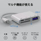 iPhone 4in1変換アダプタ Lightning充電ジャック USB3.0ポート SD/TFカードリーダー iPadライトニング データ転送 バックアップ PDFファイル 保存移動