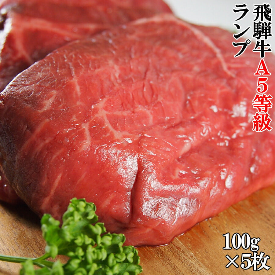 飛騨牛 A5等級 ランプステーキ100g×5枚