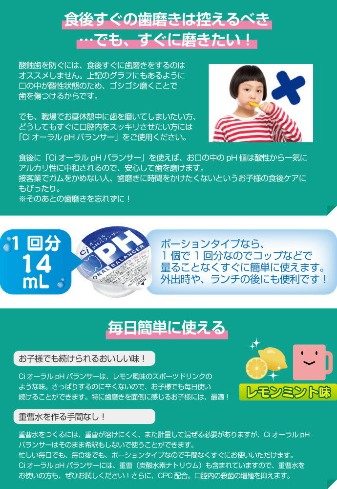 【100円シェア買い】【液体ハミガキ】【重曹配合】【CPC配合】CiオーラルpHバランサー ポーションタイプ (14mL×5個)【ご新規さんとシェア買い】