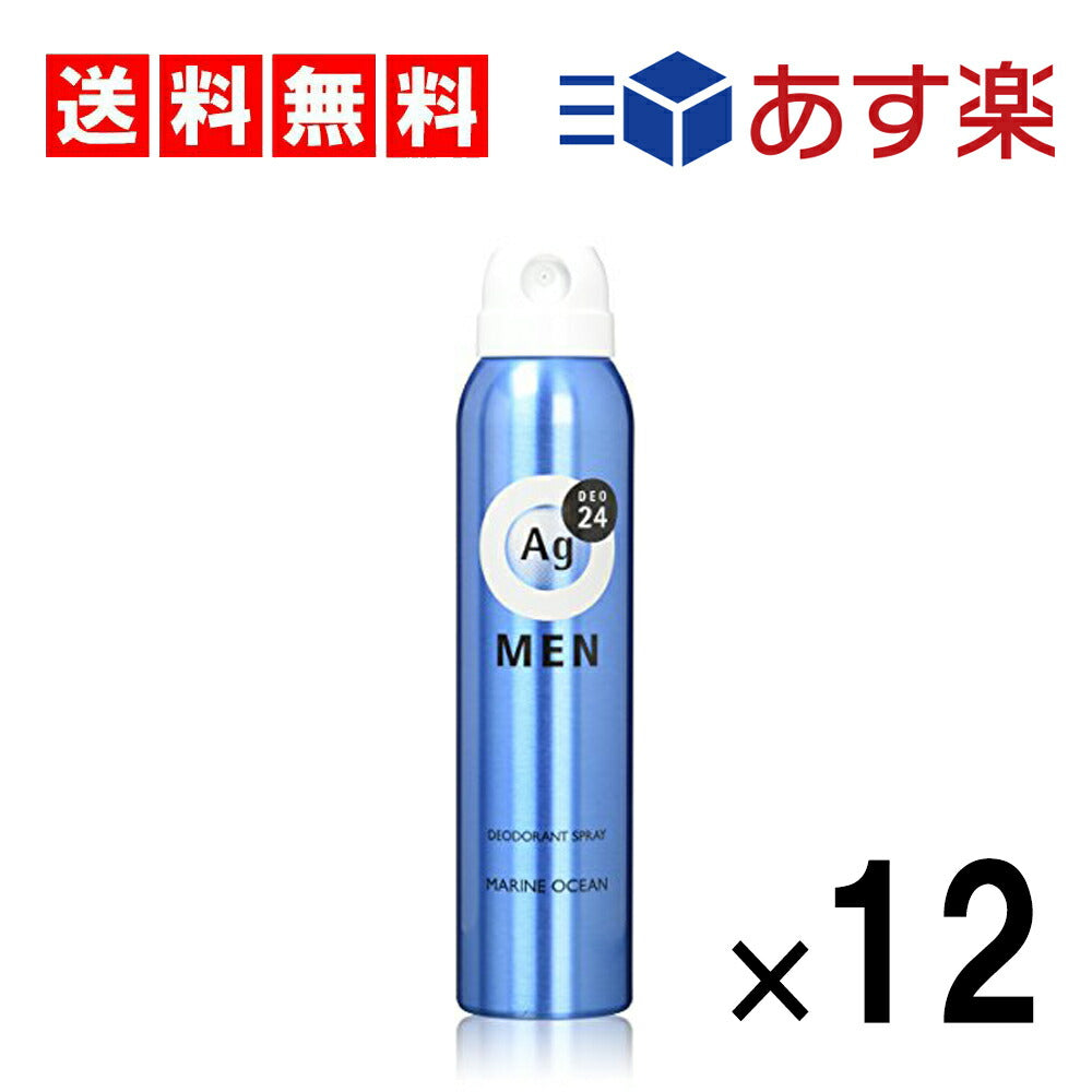 【3人シェア買いでお得】エージーデオ24 メンズ デオドラントスプレー マリンオーシャンの香り 【100g ×12本セット】 (医薬部外品)　夏対策