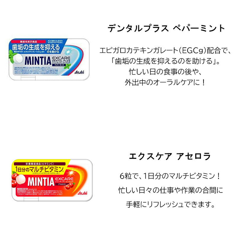 【3人シェア買いでお得】【送料無料】ミンティアエクスケア3種 9個詰合せ（デンタルプラスペパーミント　アセロラ　ブルーベリー）×各3個　Fセット