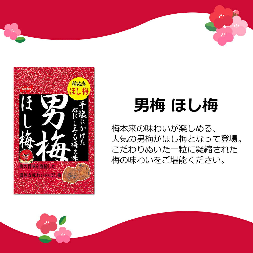 【送料無料】男梅5種+梅ねり1種（ほし梅　梅干し　男梅シート　はちみつほし梅　茎わかめ　梅ねり）計6個セット