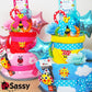 サッシーの人気ベビーアイテムおむつケーキ【Ｓサイズ・サニーブルー/ライオン】SASSY/出産祝い/ポップキャンディー